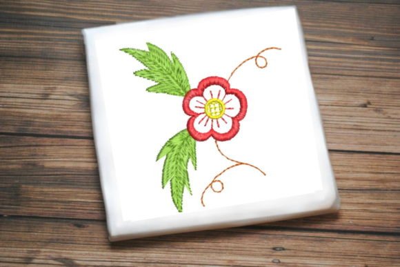 Cute Red Flower Leaves: A Seasonal Embroidery Staple