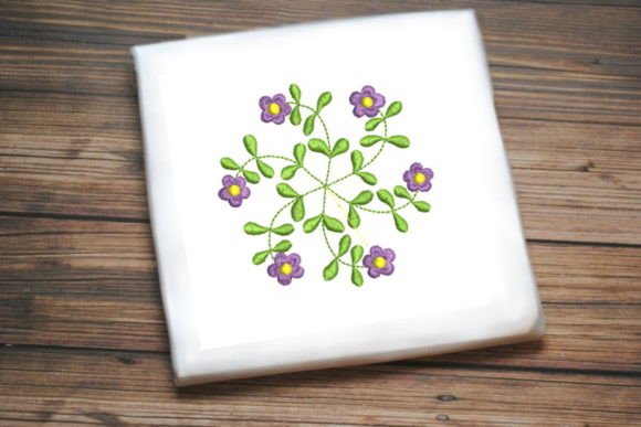 Purple Flower Ring Embroidery Design
