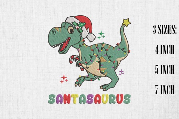 Santasaurus Funny Dinosaur Christmas
